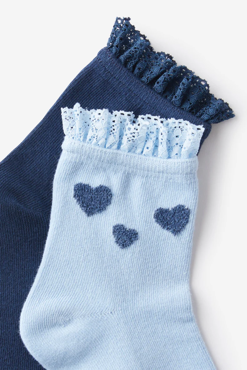 روبي زوج مثالي جوارب دانتيل بكشكش عبوتين